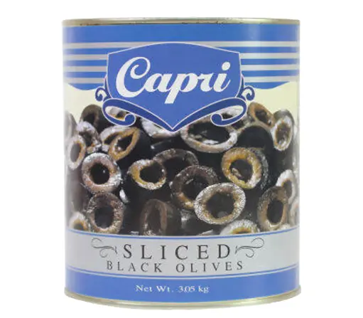[DRY000119] Capri Black Olives Sliced 3050g/can